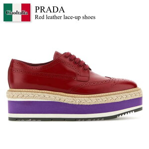 yʌE݌ɌEҏIz v_ / Prada Red Leather Lace-Up Shoes / 1E206D F0D56 / 1E206D FDX65055 F0D56 / 1E206DFDX65055 / 1E206DFDX65055 F0D56 / 1E206DFDX65055F0D56 / Xj[J[