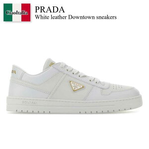 yʌE݌ɌEҏIz v_ / Prada White Leather Downtown Sneakers / 1E792M F0009 / 1E792M FBE303LPH F0009 / 1E792MFBE303LPH / 1E792MFBE303LPH F0009 / 1E792MFBE303LPHF0009 / Xj[J[