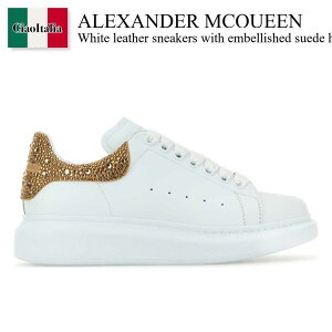 yʌE݌ɌEҏIz ALT_[E}bNC[ / Alexander Mcqueen White Leather Sneakers With Embellished Su / 666407 WIAE7 / 666407 WIAE7 9170 / 666407WIAE7 / 666407WIAE7 9170 / 666407WIAE79170 / Xj