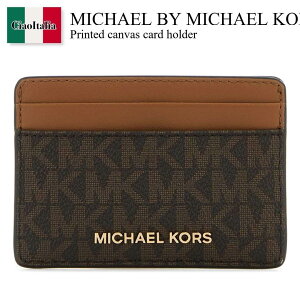 yʌE݌ɌEҏIz }CPER[X / Michael By Michael Kors Printed Canvas Card Holder / 32F1GJ6D0B / 32F1GJ6D0B BROWN / 32F1GJ6D0BBROWN / J[hP[XEh