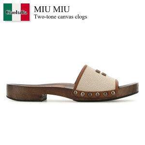 yʌE݌ɌEҏIz ~E~E / Miu Miu Two-Tone Canvas Clogs / 5Z445E F062F / 5Z445E F030Q1D F062F / 5Z445EF030Q1D / 5Z445EF030Q1D F062F / 5Z445EF030Q1DF062F / [t@[EIbNXtH[h