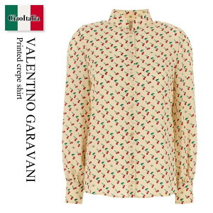 yʌE݌ɌEҏIz o`m / Valentino Garavani Printed Crepe Shirt / 7B3AB7U09M9 / 7B3AB7U09M9 CRF / 7B3AB7U09M9CRF / uEXEVc