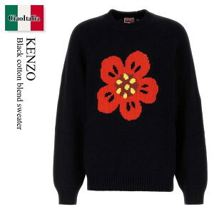 yʌE݌ɌEҏIz P][ / Kenzo Black Cotton Blend Sweater / FF65PU7443LA / FF65PU7443LA 99J / FF65PU7443LA99J / jbgEZ[^[