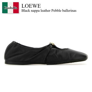 �y���ʌ���E�݌Ɍ���E�����ҏ����I�z ���G�x / Loewe Black Nappa Leather Pebble Ballerinas / L815466X46 / L815466X46 BLACK / L815466X46BLACK / �o���G�V���[�Y