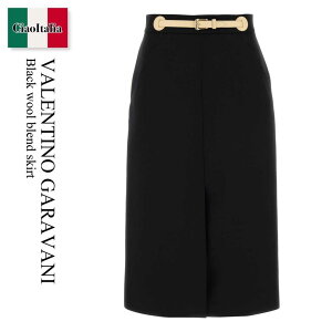 yʌE݌ɌEҏIz o`m / Valentino Garavani Black Wool Blend Skirt / 7B3RADM51CF / 7B3RADM51CF TB1 / 7B3RADM51CFTB1 / XJ[g