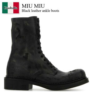 �y���ʌ���E�݌Ɍ���E�����ҏ����I�z �~���E�~���E / Miu Miu Black Leather Ankle Boots / 5U316E F0002 / 5U316E FG0352KJ F0002 / 5U316EFG0352KJ / 5U316EFG0352KJ F0002 / 5U316EFG0352KJF0002 / �V���[�g�u�[�c�E�u�[�e�B