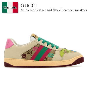 yʌE݌ɌEҏIz Ob` / Gucci Multicolor Leather And Fabric Screener Sneakers / 838873 9SFR0 / 838873 9SFR0 2544 / 8388739SFR0 / 8388739SFR0 2544 / 8388739SFR02544 / Xj[J[
