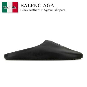 yʌE݌ɌEҏIz oVAK / Balenciaga Black Leather Chateau Slippers / 834414 WBDH1 / 834414 WBDH1 1000 / 834414WBDH1 / 834414WBDH1 1000 / 834414WBDH11000 / T_