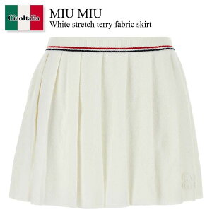 �y���ʌ���E�݌Ɍ���E�����ҏ����I�z �~���E�~���E / Miu Miu White Stretch Terry Fabric Skirt / MMG551 F0009 / MMG551 SOOO17NR F0009 / MMG551SOOO17NR / MMG551SOOO17NR F0009 / MMG551SOOO17NRF0009 / �~�j�X�J�[�g