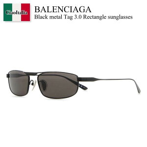 �y���ʌ���E�݌Ɍ���E�����ҏ����I�z �o�����V�A�K / Balenciaga Black Metal Tag 3.0 Rectangle Sunglasses / 830326 T0005 / 830326 T0005 1000 / 830326T0005 / 830326T0005 1000 / 830326T00051000 / �T���O���X
