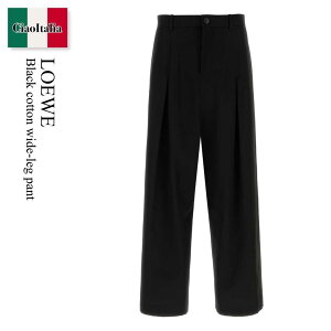 �y���ʌ���E�݌Ɍ���E�����ҏ����I�z ���G�x / Loewe Black Cotton Wide-Leg Pant / H526Y04WHX / H526Y04WHX BLACK / H526Y04WHXBLACK / �p���c�E�{�g���X���̑�