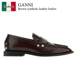 �y���ʌ���E�݌Ɍ���E�����ҏ����I�z �K�j�[ / Ganni Brown Synthetic Leather Loafers / S3116 / S3116 890 / S3116890 / ���[�t�@�[�E�I�b�N�X�t�H�[�h