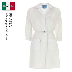 �y���ʌ���E�݌Ɍ���E�����ҏ����I�z �v���_ / Prada White Poplin Shirt Dress / P3N15E F0009 / P3N15E SOOO1XV2 F0009 / P3N15ESOOO1XV2 / P3N15ESOOO1XV2 F0009 / P3N15ESOOO1XV2F0009 / �����s�[�X