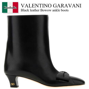 �y���ʌ���E�݌Ɍ���E�����ҏ����I�z �o�����`�m / Valentino Garavani Black Leather Bowow Ankle Boots / 7W2S0MB1DDT / 7W2S0MB1DDT 0NO / 7W2S0MB1DDT0NO / �V���[�g�u�[�c�E�u�[�e�B