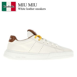 yʌE݌ɌEҏIz ~E~E / Miu Miu White Leather Sneakers / 5E387E F0TPR / 5E387E F0053L48 F0TPR / 5E387EF0053L48 / 5E387EF0053L48 F0TPR / 5E387EF0053L48F0TPR / Xj[J[