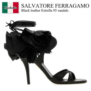 yʌE݌ɌEҏIz tFK / Salvatore Ferragamo Black Leather Estrella 95 Sandals / 01K687 7876151C / 01K687 7876151C NERO / 01K6877876151C / 01K6877876151C NERO / 01K6877876151CNERO / T_E~[