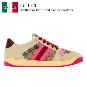 yʌE݌ɌEҏIz Ob` / Gucci Multicolor Fabric And Leather Sneakers / 843898 9SFR0 / 843898 9SFR0 2545 / 8438989SFR0 / 8438989SFR0 2545 / 8438989SFR02545 / Xj[J[