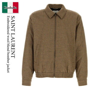 yʌE݌ɌEҏIz T[ / Saint Laurent Embroidered Wool Blend Bomber Jacket / 840996 YZ9CH / 840996 YZ9CH 9773 / 840996YZ9CH / 840996YZ9CH 9773 / 840996YZ9CH9773 / MA-1