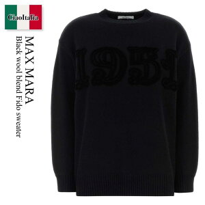 �y���ʌ���E�݌Ɍ���E�����ҏ����I�z �}�b�N�X�}�[�� / Max Mara Black Wool Blend Fido Sweater / 252136 041 / 252136 6212600 041 / 2521366212600 / 2521366212600 041 / 2521366212600041 / �j�b�g�E�Z�[�^�[