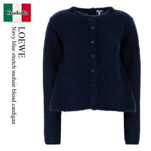 �y���ʌ���E�݌Ɍ���E�����ҏ����I�z ���G�x / Loewe Navy Blue Stretch Mohair Blend Cardigan / S540Y16K91 / S540Y16K91 NAVYBLUE / S540Y16K91NAVYBLUE / �J�[�f�B�K��