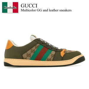 yʌE݌ɌEҏIz Ob` / Gucci Multicolor Gg And Leather Sneakers / 838984 HVKIO / 838984 HVKIO 9750 / 838984HVKIO / 838984HVKIO 9750 / 838984HVKIO9750 / Xj[J[