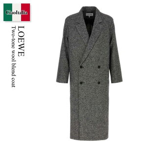 �y���ʌ���E�݌Ɍ���E�����ҏ����I�z ���G�x / Loewe Two-Tone Wool Blend Coat / H526Y01WD6 / H526Y01WD6 BLACKWHITE / H526Y01WD6BLACKWHITE / �s�[�R�[�g