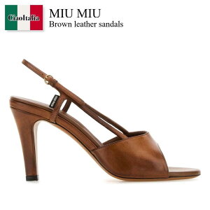 �y���ʌ���E�݌Ɍ���E�����ҏ����I�z �~���E�~���E / Miu Miu Brown Leather Sandals / 5X547E F0046 / 5X547E F085537 F0046 / 5X547EF085537 / 5X547EF085537 F0046 / 5X547EF085537F0046 / �T���_���E�~���[��