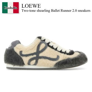 yʌE݌ɌEҏIz Gx / Loewe Two-Tone Shearling Ballet Runner 2.0 Sneakers / L814282X73 / L814282X73 GREYMULTITONE / L814282X73GREYMULTITONE / Xj[J[