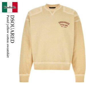 yʌE݌ɌEҏIz fB[XNGA[h / Dsquared Pastel Yellow Cotton Sweatshirt / S71GU0740 S25030 / S71GU0740 S25030 104 / S71GU0740S25030 / S71GU0740S25030 104 / S71GU0740S25030104 / XEFbgEg