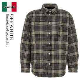 【数量限定・在庫限り・早い者勝ち！】 オフホワイト / Off White Embroidered Cotton Shirt / OMES01AF25FAB002 / OMES01AF25FAB002 0710 / OMES01AF25FAB0020710 / シャツ