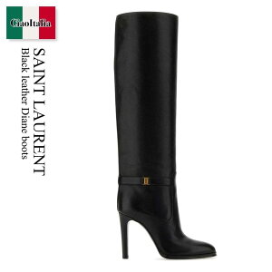 �y���ʌ���E�݌Ɍ���E�����ҏ����I�z �T�����[���� / Saint Laurent Black Leather Diane Boots / 743797 25V00 / 743797 25V00 1000 / 74379725V00 / 74379725V00 1000 / 74379725V001000 / �����O�u�[�c