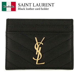 yʌE݌ɌEҏIz T[ / Saint Laurent Black Leather Card Holder / 423291 BOW01 / 423291 BOW01 1000 / 423291BOW01 / 423291BOW01 1000 / 423291BOW011000 / J[hP[XEh
