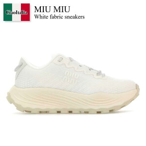 yʌE݌ɌEҏIz ~E~E / Miu Miu White Fabric Sneakers / 5E480E F0009 / 5E480E F0503LED F0009 / 5E480EF0503LED / 5E480EF0503LED F0009 / 5E480EF0503LEDF0009 / Xj[J[
