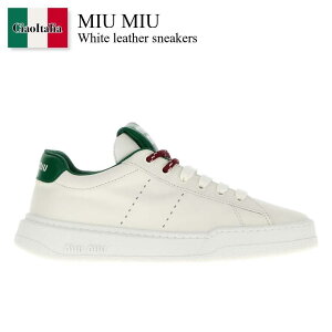 yʌE݌ɌEҏIz ~E~E / Miu Miu White Leather Sneakers / 5E387E F0A8Z / 5E387E F0053L48 F0A8Z / 5E387EF0053L48 / 5E387EF0053L48 F0A8Z / 5E387EF0053L48F0A8Z / Xj[J[