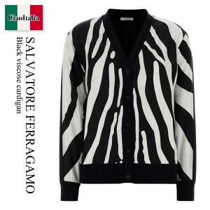 �y���ʌ���E�݌Ɍ���E�����ҏ����I�z �t�F���K�� / Salvatore Ferragamo Black Viscose Cardigan / 13I070 791776 / 13I070 791776 NERO / 13I070791776 / 13I070791776 NERO / 13I070791776NERO / �J�[�f�B�K��