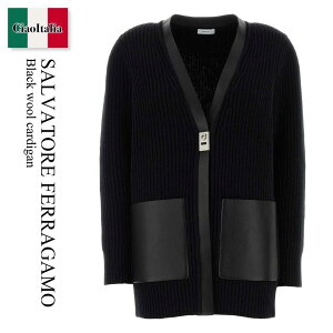 �y���ʌ���E�݌Ɍ���E�����ҏ����I�z �t�F���K�� / Salvatore Ferragamo Black Wool Cardigan / 13H299 784286 / 13H299 784286 NERO / 13H299784286 / 13H299784286 NERO / 13H299784286NERO / �J�[�f�B�K��