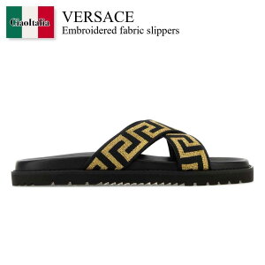 �y���ʌ���E�݌Ɍ���E�����ҏ����I�z ���F���T�[�`�F / Versace Embroidered Fabric Slippers / 10161 881A14635 / 10161 881A14635 2B130 / 10161881A14635 / 10161881A14635 2B130 / 10161881A146352B130 / �T���_��