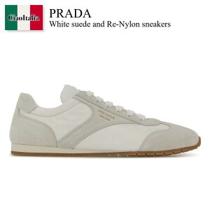 yʌE݌ɌEҏIz v_ / Prada White Suede And Re-Nylon Sneakers / 1E152O F0009 / 1E152O FD020D7C F0009 / 1E152OFD020D7C / 1E152OFD020D7C F0009 / 1E152OFD020D7CF0009 / Xj[J[