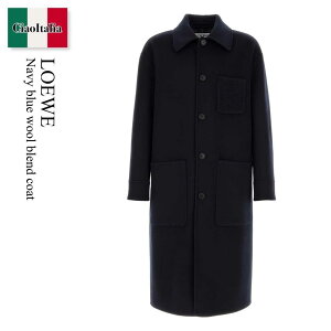 �y���ʌ���E�݌Ɍ���E�����ҏ����I�z ���G�x / Loewe Navy Blue Wool Blend Coat / H526Y01WDO / H526Y01WDO NAVYGREY / H526Y01WDONAVYGREY / �R�[�g���̑�