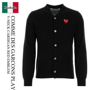 �y���ʌ���E�݌Ɍ���E�����ҏ����I�z �R���f�M�����\�� / Comme Des Garcons Play V-Neck Cardigan Red Emblem / AXN008051 / AXN008051 BLACK / AXN008051BLACK / �J�[�f�B�K��