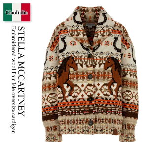 �y���ʌ���E�݌Ɍ���E�����ҏ����I�z �X�e���E�}�b�J�[�g�j�[ / Stella Mccartney Wool Fair Isle Oversize Cardigan / 6K1158 3S2614 / 6K1158 3S2614 8490 / 6K11583S2614 / 6K11583S2614 8490 / 6K11583S26148490 / �J�[�f�B�K��