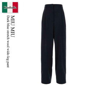 �y���ʌ���E�݌Ɍ���E�����ҏ����I�z �~���E�~���E / Miu Miu Dark Blue Stretch Wool Wide-Leg Pant / MP1914 F0008 / MP1914 SOOO17L4 F0008 / MP1914SOOO17L4 / MP1914SOOO17L4 F0008 / MP1914SOOO17L4F0008 / �p���c