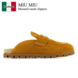 �y���ʌ���E�݌Ɍ���E�����ҏ����I�z �~���E�~���E / Miu Miu Mustard Suede Slippers / 5D058E F0R55 / 5D058E FDX10054 F0R55 / 5D058EFDX10054 / 5D058EFDX10054 F0R55 / 5D058EFDX10054F0R55 / �T���_���E�~���[��