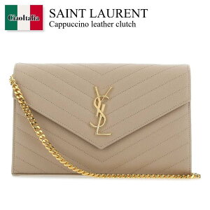 �y���ʌ���E�݌Ɍ���E�����ҏ����I�z �T�����[���� / ���΂� / �J�o�� / Saint Laurent Cappuccino Leather Clutch / 377828 BOW01 / 377828 BOW01 2721 / 377828BOW01 / 377828BOW01 2721 / 377828BOW012721 / �N���b�`�o�b�O