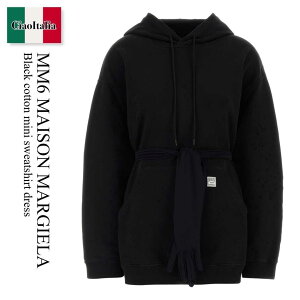 �y���ʌ���E�݌Ɍ���E�����ҏ����I�z MM6 / Mm6 Maison Margiela Black Cotton Mini Sweatshirt Dress / S52DA0083 M25025 / S52DA0083 M25025 900 / S52DA0083M25025 / S52DA0083M25025 900 / S52DA0083M25025900 / �����s�[�X