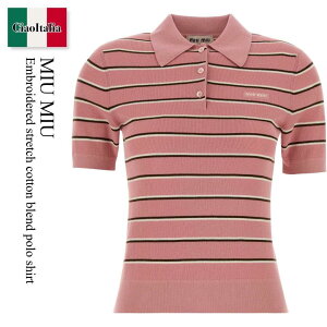 �y���ʌ���E�݌Ɍ���E�����ҏ����I�z �~���E�~���E / Miu Miu Embroidered Stretch Cotton Blend Polo Shirt / MMLB35 F0028 / MMLB35 SOOO183M F0028 / MMLB35SOOO183M / MMLB35SOOO183M F0028 / MMLB35SOOO183MF0028 / �|���V���c