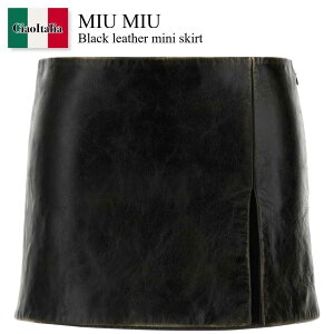 �y���ʌ���E�݌Ɍ���E�����ҏ����I�z �~���E�~���E / Miu Miu Black Leather Mini Skirt / MPD831 F0002 / MPD831 SOOO18BU F0002 / MPD831SOOO18BU / MPD831SOOO18BU F0002 / MPD831SOOO18BUF0002 / �~�j�X�J�[�g