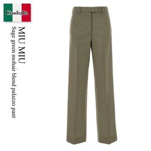 �y���ʌ���E�݌Ɍ���E�����ҏ����I�z �~���E�~���E / Miu Miu Sage Green Mohair Blend Palazzo Pant / MP1942 F034X / MP1942 SOOO12I1 F034X / MP1942SOOO12I1 / MP1942SOOO12I1 F034X / MP1942SOOO12I1F034X / �p���c