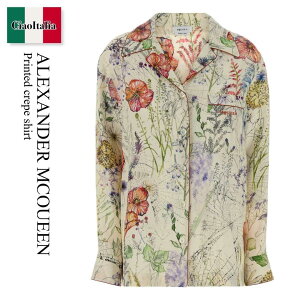 �y���ʌ���E�݌Ɍ���E�����ҏ����I�z �A���L�T���_�[�E�}�b�N�C�[�� / Alexander Mcqueen Printed Crepe Shirt / 861422 QZAQV / 861422 QZAQV 9015 / 861422QZAQV / 861422QZAQV 9015 / 861422QZAQV9015 / �u���E�X�E�V���c