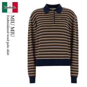 �y���ʌ���E�݌Ɍ���E�����ҏ����I�z �~���E�~���E / Miu Miu Embroidered Wool Polo Shirt / MML03V F0627 / MML03V SOOO1844 F0627 / MML03VSOOO1844 / MML03VSOOO1844 F0627 / MML03VSOOO1844F0627 / �|���V���c